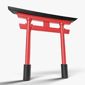 Japanese Red Torii Gate 3D