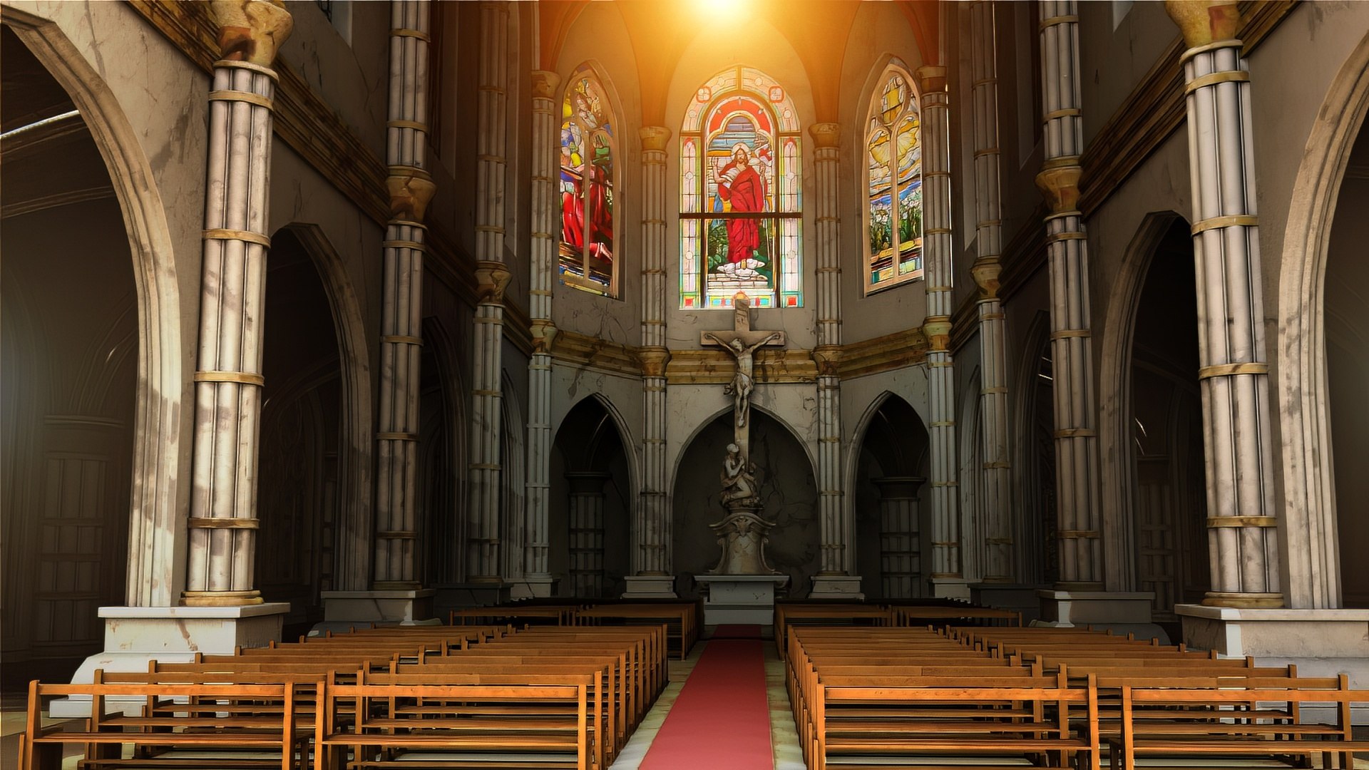 3D Church Interior Set Model Model - TurboSquid 2390382