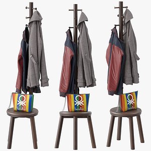 3D pillar coat stand model