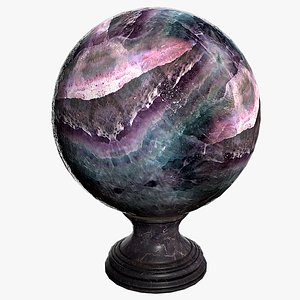 3D Fortune teller Black Mineral Crystal Ball model