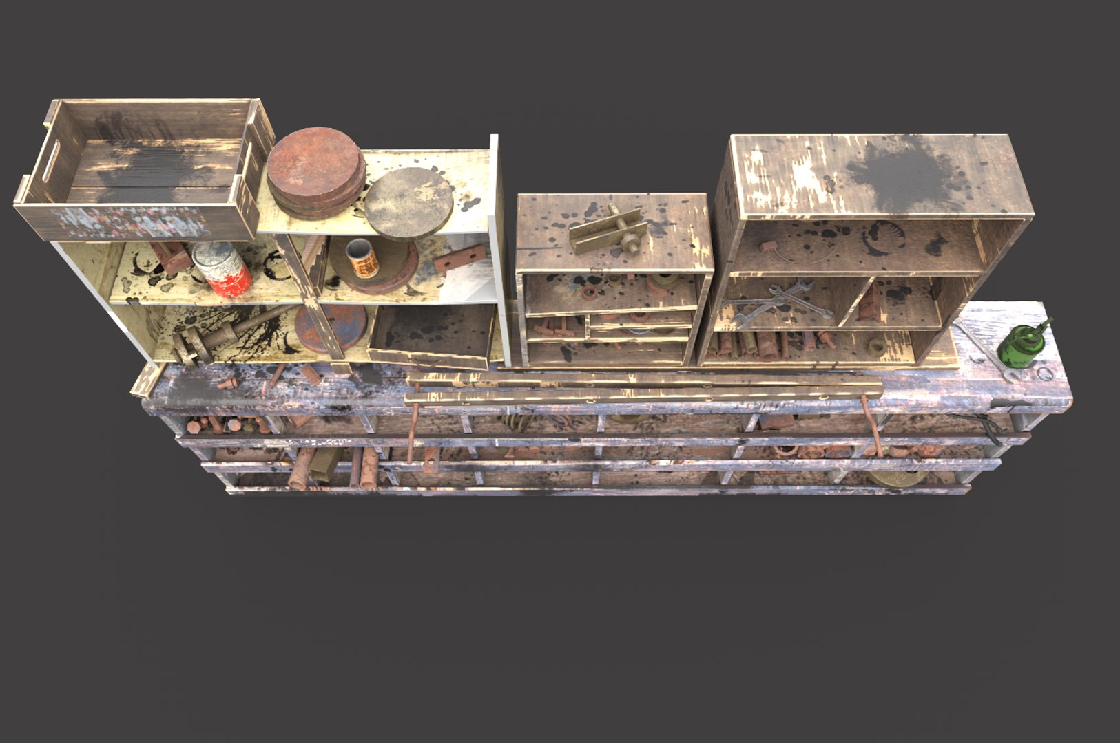 3D Used Workbench with parts https://p.turbosquid.com/ts-thumb/49/XIYAp2/Ft/6/png/1630423019/1920x1080/fit_q87/65a842f199d96d6169f94f3b80b91a131895857c/6.jpg
