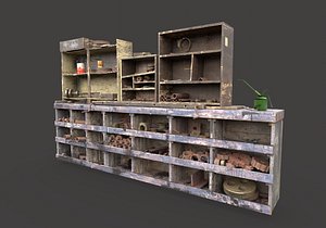 3D Used Workbench with parts