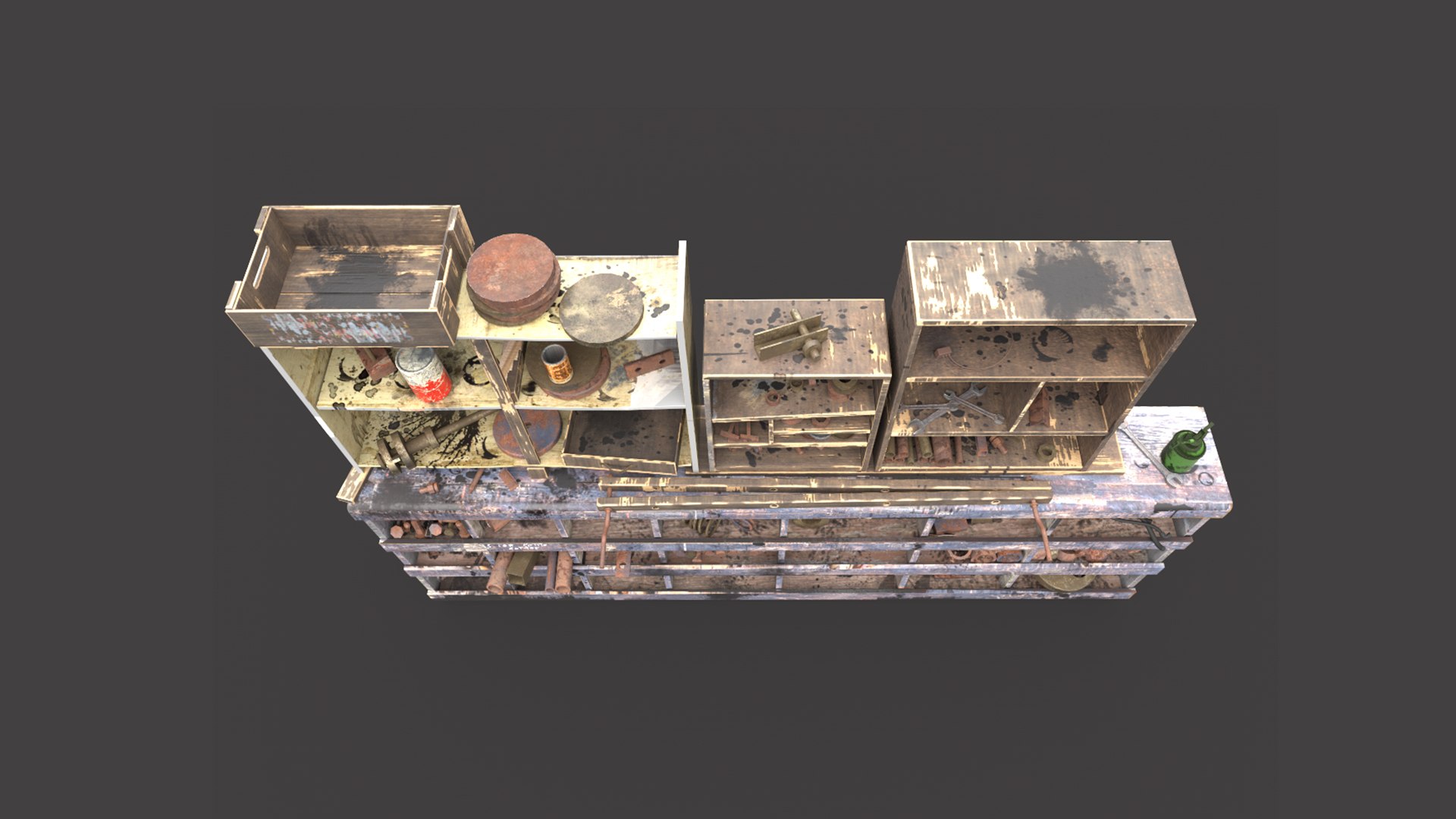 3D Used Workbench with parts https://p.turbosquid.com/ts-thumb/49/XIYAp2/RW/r4/jpg/1689365685/1920x1080/fit_q87/4b4ecfb7fc4c88d5e0bf55c4aaecd48cec01b434/r4.jpg