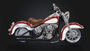 Classic Vintage Cruiser Motorcycle - Retro American Motorbike 3D Model