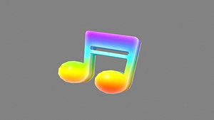 Cartoon musical note icon - music element model