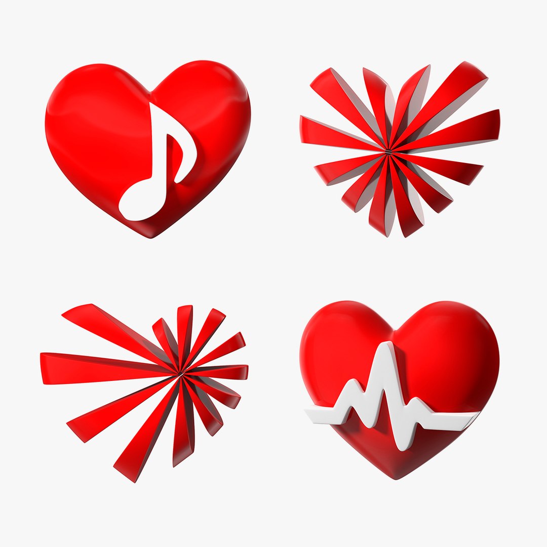 Heart Emojis Collection 3 3D model preview