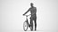 00254Daud0013 - Homme caucasien adulte se déplaçant à vélo en tenue décontractée de mi-saison