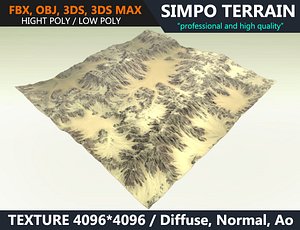 realistic terrain polys games model