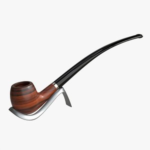 Smoking Pipe Long Briar Wood 01 model