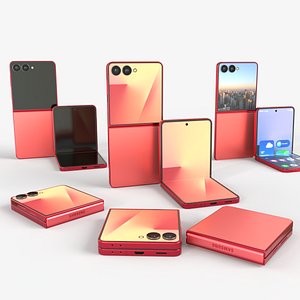 Samsung Galaxy Z Flip 7 Coralred 3D