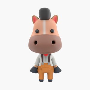 Cute Horse 3D Illustration 3D model
