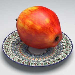 Apple on a plate