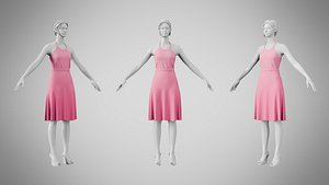 3D Dress 22 Tickle Me Pink model