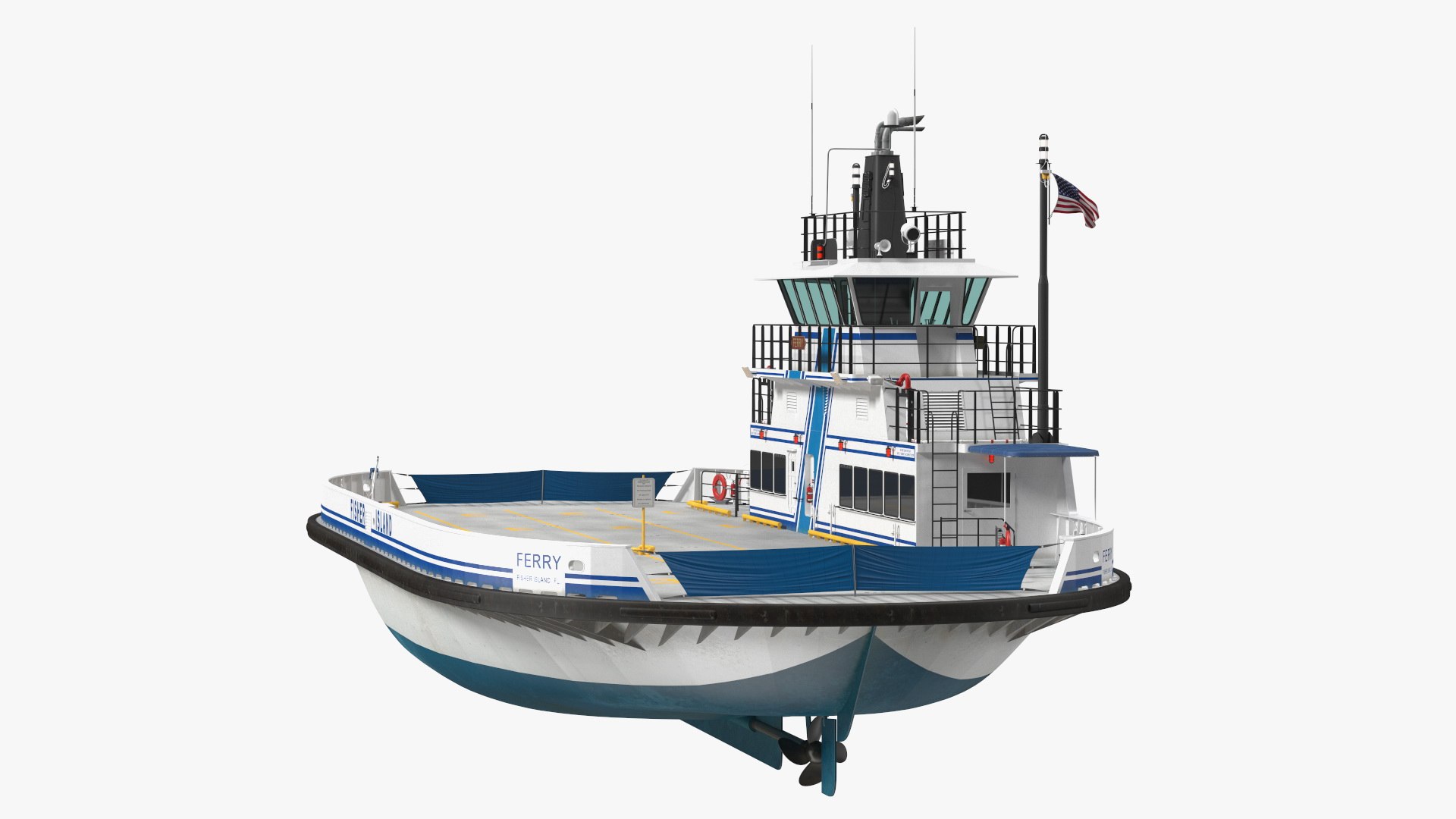 Fisher Island Ferry Ship 3D model preview