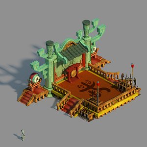 gang building - martial arts 3D model