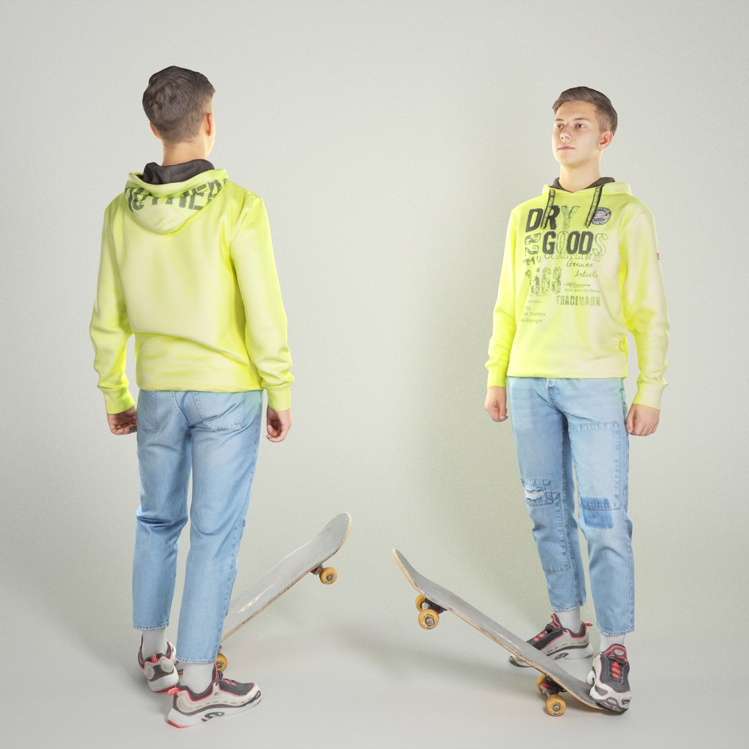 3D Young man on skateboard 333 model - TurboSquid 1783530