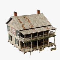 Wild West Hotel - Old West Palace Hotel Two Storey Building PBR