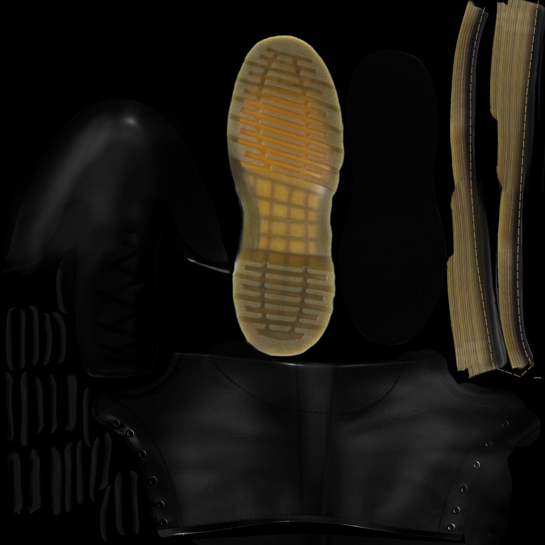 Doc Martens Boots model https://p.turbosquid.com/ts-thumb/4A/O5NcMX/MJ/texture_docmartensboots/jpg/1638206278/1920x1080/fit_q87/a891e0e1a57e4e2694bdee40260b5b2db4d90d55/texture_docmartensboots.jpg