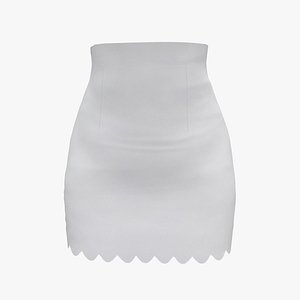 High Waist Scallop Edge Skirt model