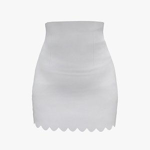 High Waist Scallop Edge Skirt