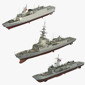 3D 3 warships model