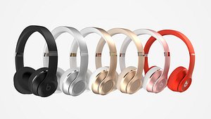 Beats Solo3 Wireless On-Ear Headphones All Colors 3D