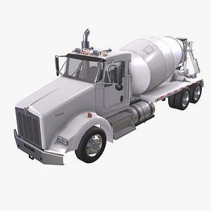 3D Kenworth T800 Concrete Mixer Truck model