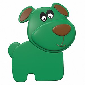 3D Plastic baby toy teether dog