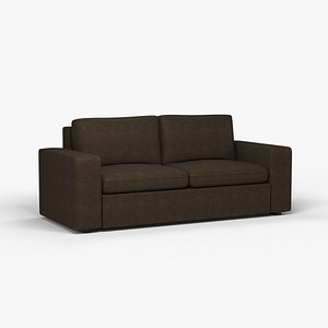 3D Modern Brown Leather Sofa