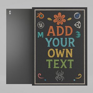 Customizable Wall-Mounted Blackboard - Regular Unframed Writing Board 3D model