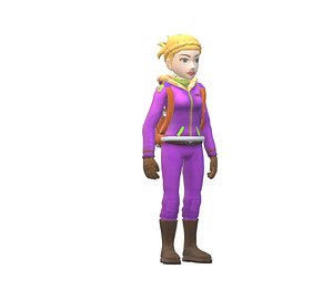 3D female skydiver