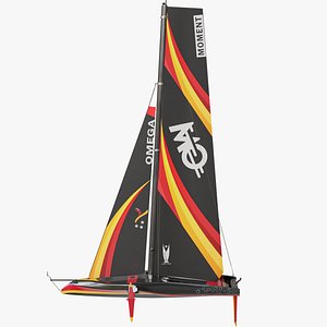 Yacht Hydrofoil Sailing Boat 01 Black All PBR Unity UE Textures Included