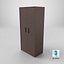 Low Poly 2 doors dark wood wardrobe 3D Model StemCell certified 4K PBR Textures