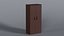 Low Poly 2 doors dark wood wardrobe 3D Model StemCell certified 4K PBR Textures
