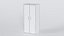 Low Poly 2 doors dark wood wardrobe 3D Model StemCell certified 4K PBR Textures