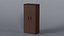 Low Poly 2 doors dark wood wardrobe 3D Model StemCell certified 4K PBR Textures