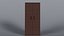 Low Poly 2 doors dark wood wardrobe 3D Model StemCell certified 4K PBR Textures