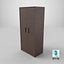Low Poly 2 doors dark wood wardrobe 3D Model StemCell certified 4K PBR Textures
