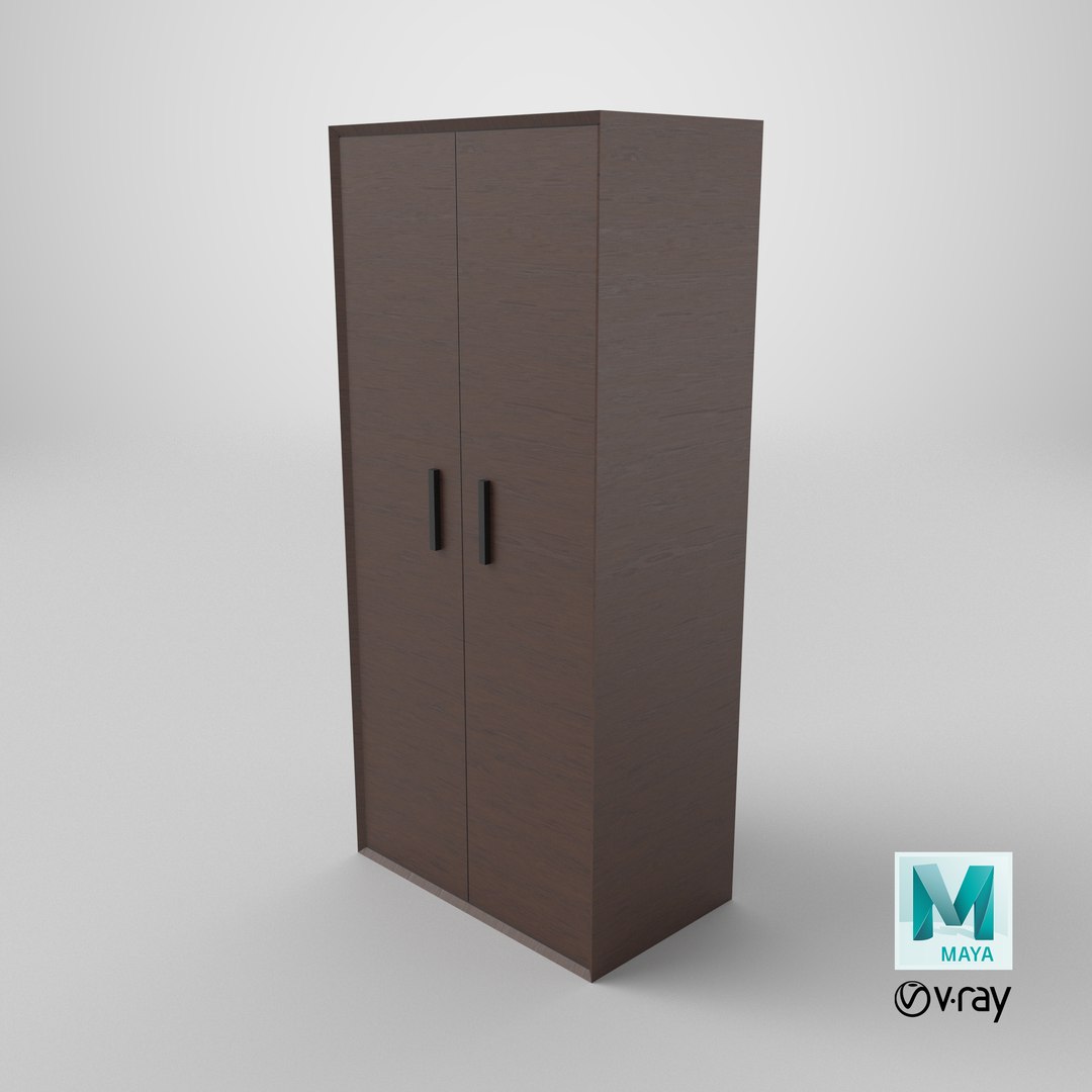 3D Low Poly 2 doors dark wood wardrobe 3D Model True Renders UV 4K PBR Textures model https://p.turbosquid.com/ts-thumb/4A/sleUxZ/rp/stemcell_maya_vray_render/png/1780406623/1920x1080/fit_q87/9e44e3a09a179840f35d88dbc30fc16d59bb2eea/stemcell_maya_vray_render.jpg
