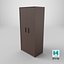 Low Poly 2 doors dark wood wardrobe 3D Model StemCell certified 4K PBR Textures