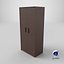 Low Poly 2 doors dark wood wardrobe 3D Model StemCell certified 4K PBR Textures
