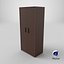 Low Poly 2 doors dark wood wardrobe 3D Model StemCell certified 4K PBR Textures