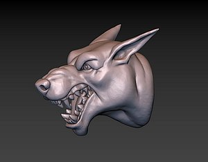 3D model Dog head doberman