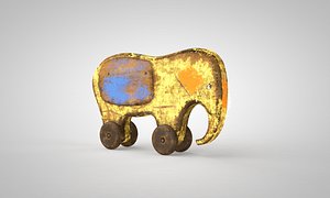 3D toy wooden elephant ussr