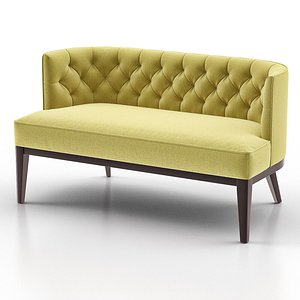 grayson tufted settee bench 3D model