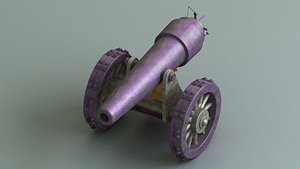 3D cannon gun weapon artillery war defence stylized pirate old