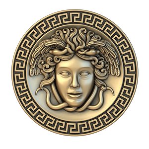 3D model medusa medallion basrelief relief