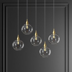 3D firefly 5 bulb black model
