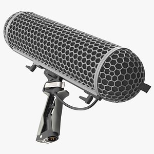 Pro Shotgun Microphone Shock Mount Black 3D model