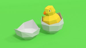 Low Poly Cartoon Chick